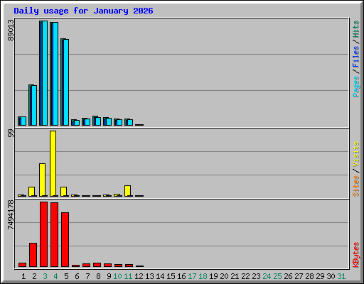 Daily usage for January 2026